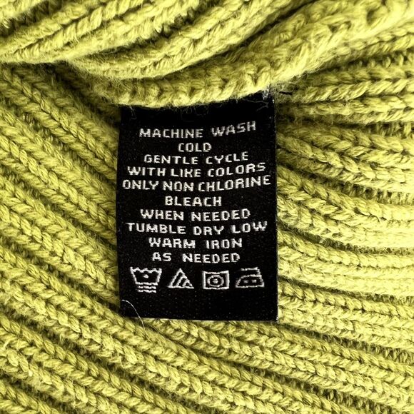 Green Ivory Stripe Sweater Womens Large Nautical Knit Buttons Classic Preppy Vtg - Picture 12 of 13